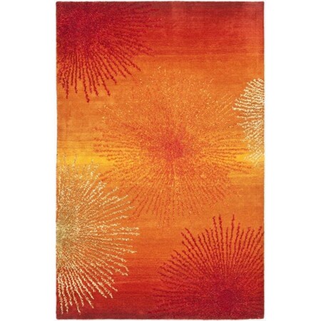 Safavieh 2 ft. 6 in. x 4 ft. Runner Contemporary Soho Rust and Multi Color Hand Tufted Rug SOH712R-24
